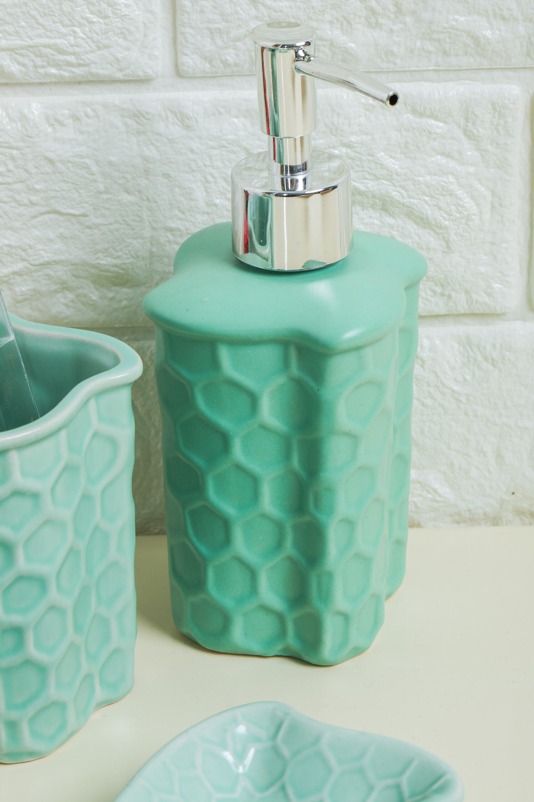 PORBLANCHE Seramik 4’lü Banyo Seti Yeşil Dursun İthalat